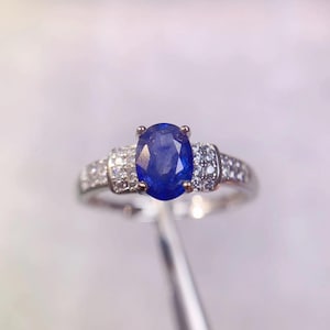 Natural Sapphire Ring - Sri Lanka Sapphire Ring - Ceylon Sapphire Ring - Sapphire Silver Ring - Genuine Sapphire - Septermber Birthstone