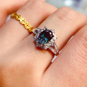 Alexandrite Sterling Silver Ring: Color Change Gemstone, June Birthstone