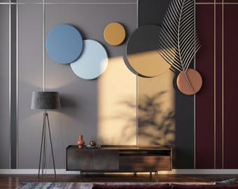 3D Wood Slat Deer Mural for Living Room Kitchen Bedroom Kids Room Bathroom, Asian Mountain Wallpaper, Cherry Blossom Peel Stick Canvas
