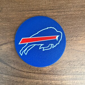 Posavasos de los Buffalo Bills impresos en 3D con soporte: regalo para fanáticos de la NFL