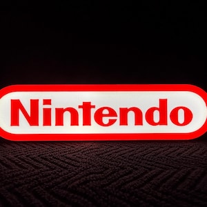 Nintendo LED Light Sign: Gamer Room Decor, USB Powered with Dimmer