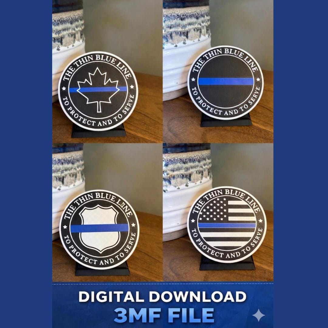 Thin Blue Line Coasters 3D Print Files | Multiple Designs | 3MF ...
