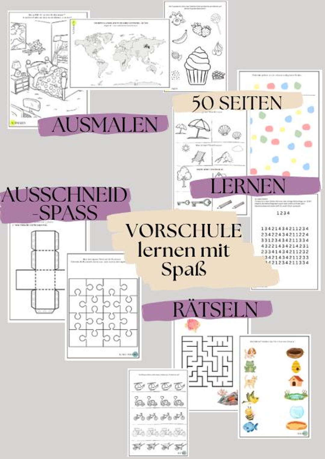 Vorschule Lernen Mit Spaß: Mix Aus Ausmalen, Rätseln, Lernen Und