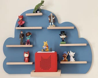 Mensola A Nuvola Per Figure Tonie – Scaffale Magnetico Per Cameretta, Contiene Fino A 100 Personaggi, Colore Blu, Include Viti