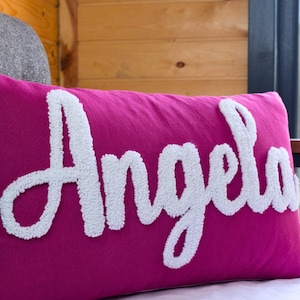 Personalized Baby Girl Name Pillow Cover: Embroidered Nursery Decor
