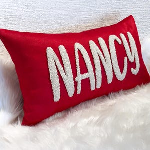 Personalized Punch Needle Name Pillow, Custom Name Pillow, Personalized Gift, Dorm Decor, Custom Baby Gift, Nursery Decor, Baby Shower Gift