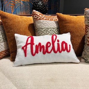 Custom Name Pillow, Personalized Baby Name Punch Needle Pillow Cover, Punch Needle Pillow, Dorm Decor, Personalized Gift, Baby Shower Gift