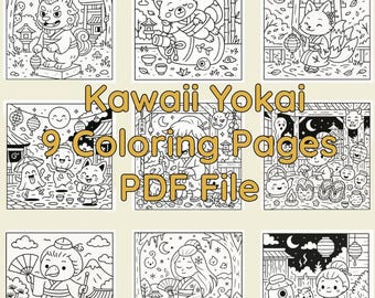 Livre de coloriage Yokai japonais : esprits et créatures kawaii (PDF)