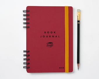 Diario de lectura personalizado – Cuaderno de lectura A5 hecho a mano / Elige el diseño de la portada y el color de la banda