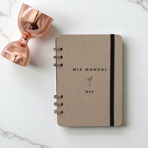 Handmade Personalized Cocktail Recipe Journal – Cocktail Recipe Book Mix Manual
