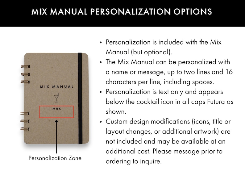 Personalized Cocktail Recipe Book – Handmade Mixology Journal image 8