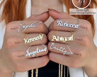925 Sterling Silver Personalized Name Necklace, Dainty Necklace For Women, Custom Name Necklaces, Jewelry For Gift, Christmas Gift