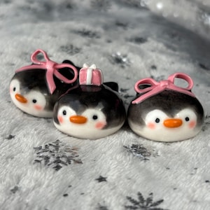 Penguin Desk Friend | handmade polymer clay desk pet sculpture, cute study buddy, gift idea
