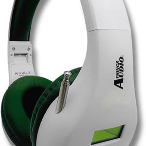 Auriculares con radio FM personal portátil con antena extraíble para una excelente recepción, para caminar, trotar, relajarse, ir a la escuela y hablar por radio (blanco y verde militar)