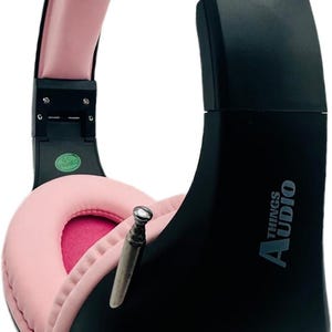 Auriculares con radio FM personal portátil con antena extraíble para una excelente recepción, para caminar, trotar, relajarse, ir a la escuela y hablar por radio (negro y rosa)