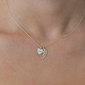 Wings and Hearts Necklace – Sterling Silver Pendant – Dainty Jewelry Gift for Her