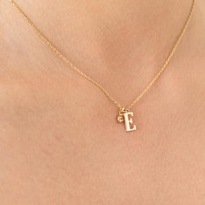 Personalized Initial Birthstone Necklace Custom Letter Pendant Dainty Jewelry Birthday Gift for Women Mom