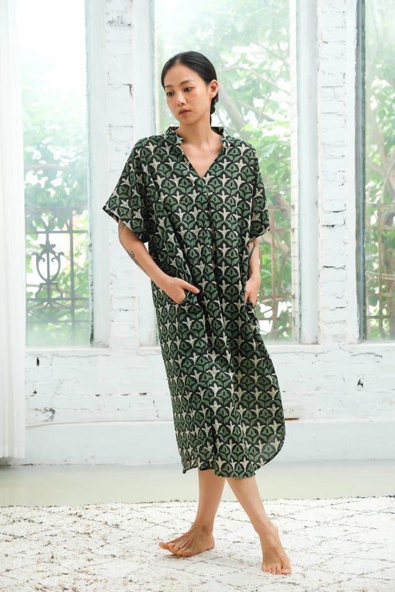 green emerald velvet dress Stella Bow Front Relaxed Fit Midi Dress main image 1