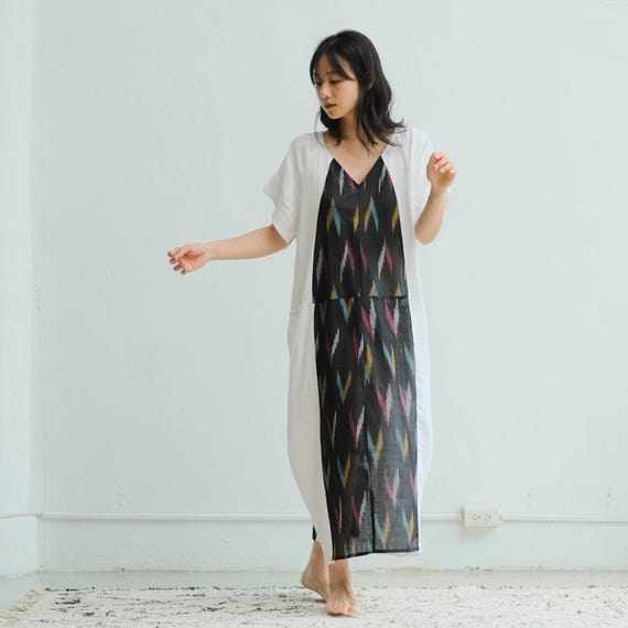 ikat cotton maxi dress At Last... Cotton Annabel Ikat Maxi Dress