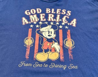 Vintage Disney Mickey Mouse T-Shirt – God Bless America