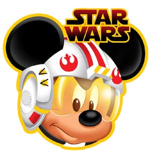 Jedi Helmet Disney Crossover art - Mickey Mouse X-Wing Pilot Helmet Decal -  Rebel Pilot Mickey Vinyl Sticker- Star Wars Crossover Sticker