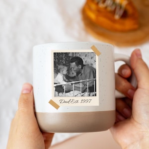 Personalized Photo Pottery Mug with Text, Personalized Picture Coffee Mug, Gift for Mom Dad, Family Keepsake Gifts, Mother's Day Gifts
