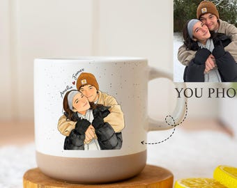 Personalisierte Aquarell Foto Keramik Tasse, benutzerdefinierte Bild Kaffeetasse Geschenk für Familie, Geschenk für Mama, Geschenk für Paare, Jubiläumsgeschenk für ihn