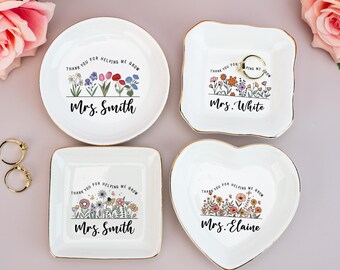 Custom Ring Dish,Personalized Jewelry Dish Gift for Teacher,Teacher Back to School Gifts,Gift for Teacher,Thank You Teacher Jewelry Tray