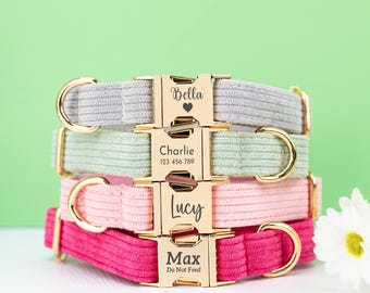 Dog Collar, Dog Collar Personalized,Dog Collar Engraved, Dog Collar Boy,  Dog Collar Girl, Dog Collar with Choose Your Color Buckle,Pet Gift