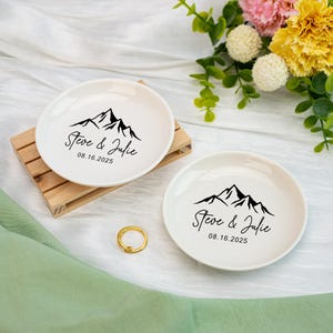 Mountain Jewelry Dish,Trinket Dish Ring Holder,Custom Name Gift,Birthday Gifts for Her,Valentines Gift,Wedding Gift for Bride