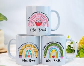 Personalized Teacher Coffee Mug,Teacher Mug with Name,Teacher Appreciation Mug Gift,Teacher Thank You Mug,End of Term Gift,Class Gift
