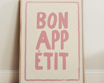 Bon Appetit Print: Hand Drawn Kitchen Wall Art