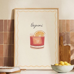 Negroni Print Trendiges Cocktail Poster Negroni Art