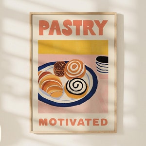 Pastry Print, Pastry Illustrated Print, Foodie Art Print, Kitchen Art Print, Kitchen Wall Art, Kitchen Print, Pastel Print, Food Print