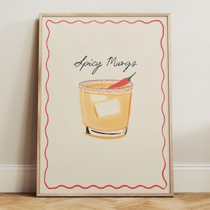 Stampa Margarita piccante Poster cocktail carino Stampa Margarita piccante Cocktail