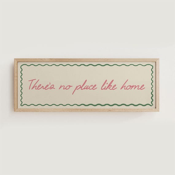 There's No Place Like Home Print, Hallway Above Door Print, Horizontal Panoramic Print Wide UNFRAMED