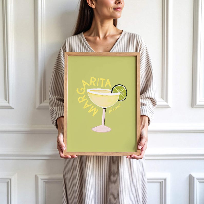 Green Cocktail Margarita Print