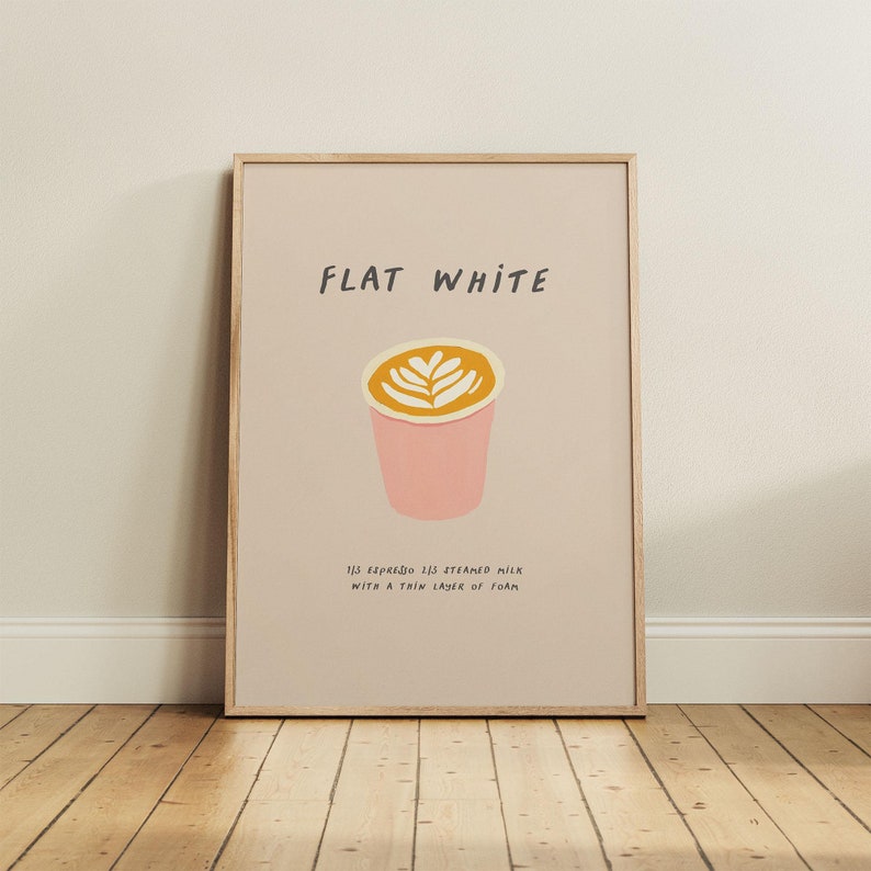 flat white coffee print