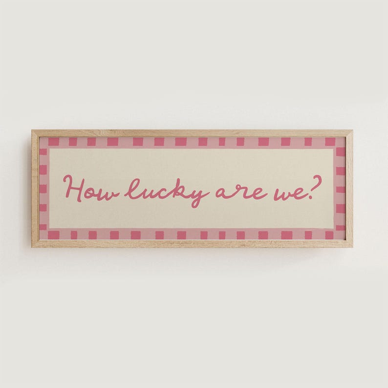 how lucky are we green and pink wall art