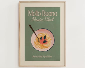 Pasta Club Print: Italian Kitchen Wall Art