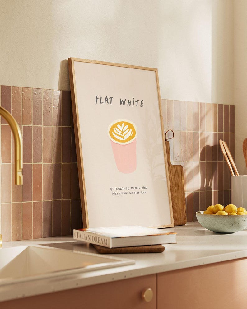 illustrated coffee print