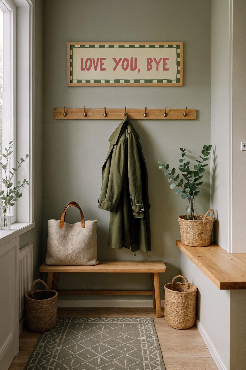 Love You Bye Hallway Print, Above Door Print, Horizontal Panoramic Print Wide UNFRAMED image 5