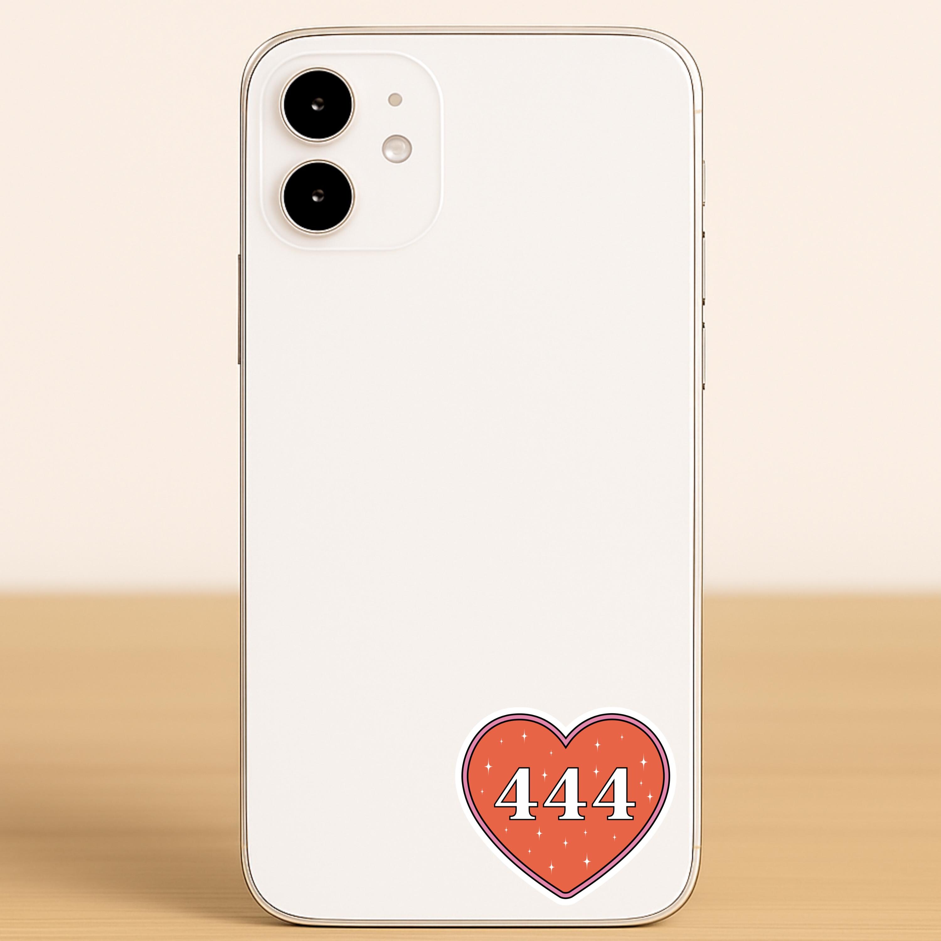 Angel Number Sticker - 444 Red Heart Spiritual Decal, Manifestation ...