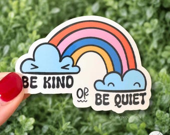 Be Kind Sticker - Retro Rainbow Positivity Decal