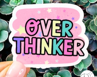 Overthinker Sticker - Mental Health Humor Pastel Design