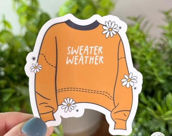 Sweater Weather Sticker – Cozy Autumn Pumpkin Spice Fall Design