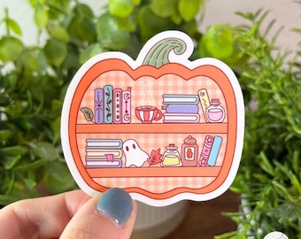 Pumpkin Sticker – Cozy Fall Ghost Witchy Bookish Design