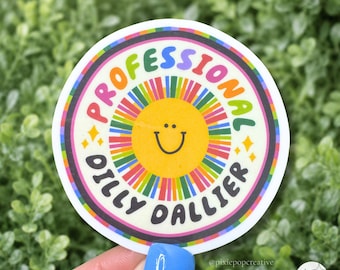 Sticker professionnel Dilly Dallier | Sticker smiley rétro rigolo