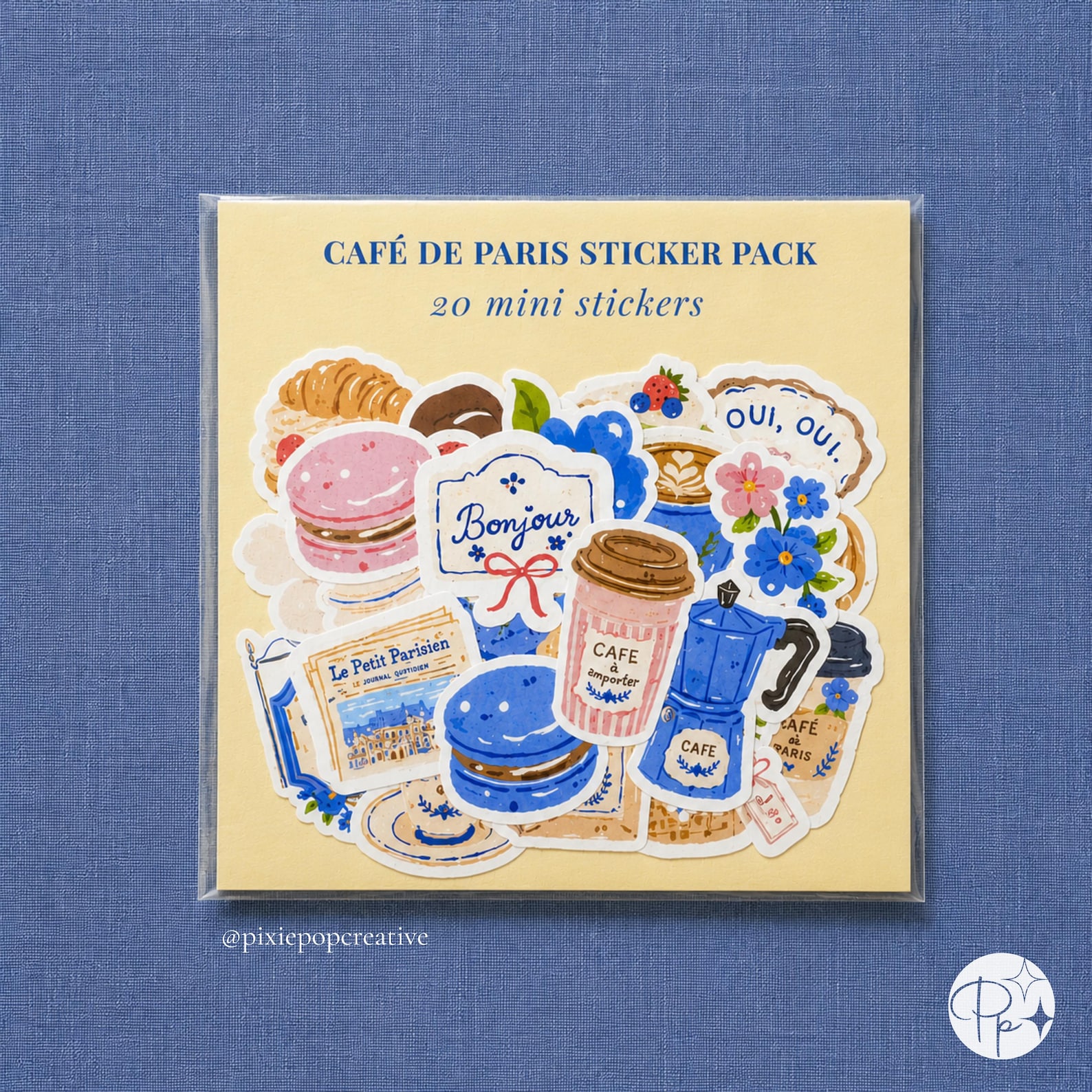 Loading Sticker Gift Café De Paris Sticker Pack: 20 Mini French Café, Coffee & Pastry ...