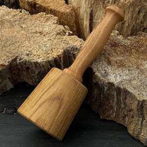 Small Wooden Mallet – Ash Wood Mallet for Woodworking & Carving – Handmade Coned Shape Mallet – Comfortable Ergonomic Grip – Carpentry Tool.